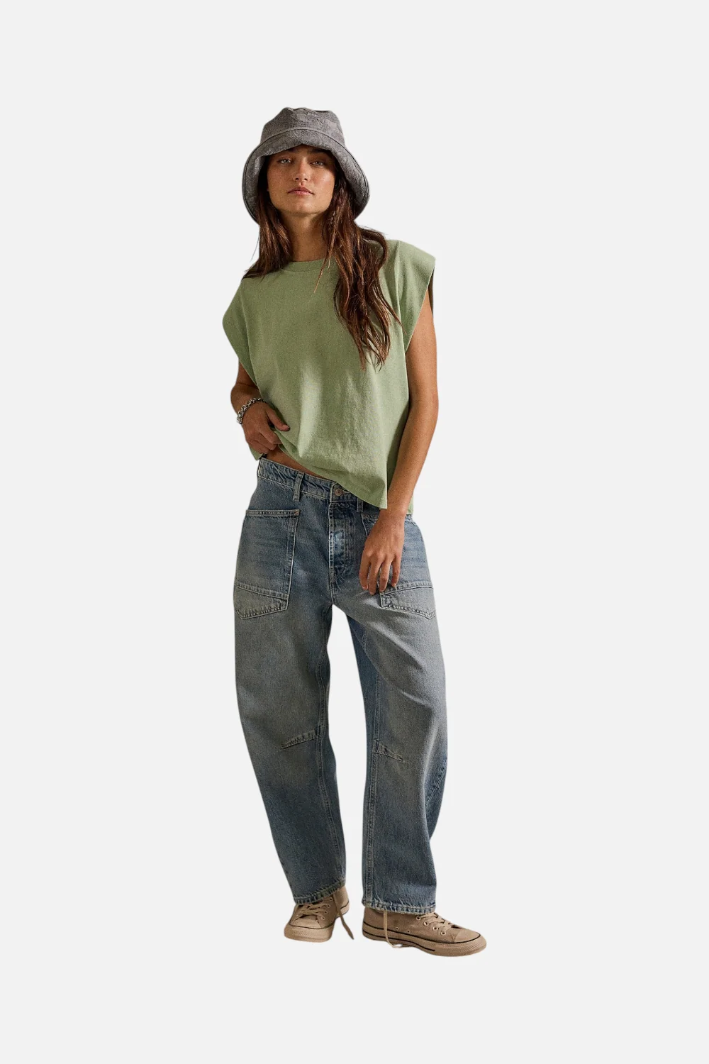 Free People Minimalist Moxie Boyfriend Barrel Jean in County Fair - Image 2