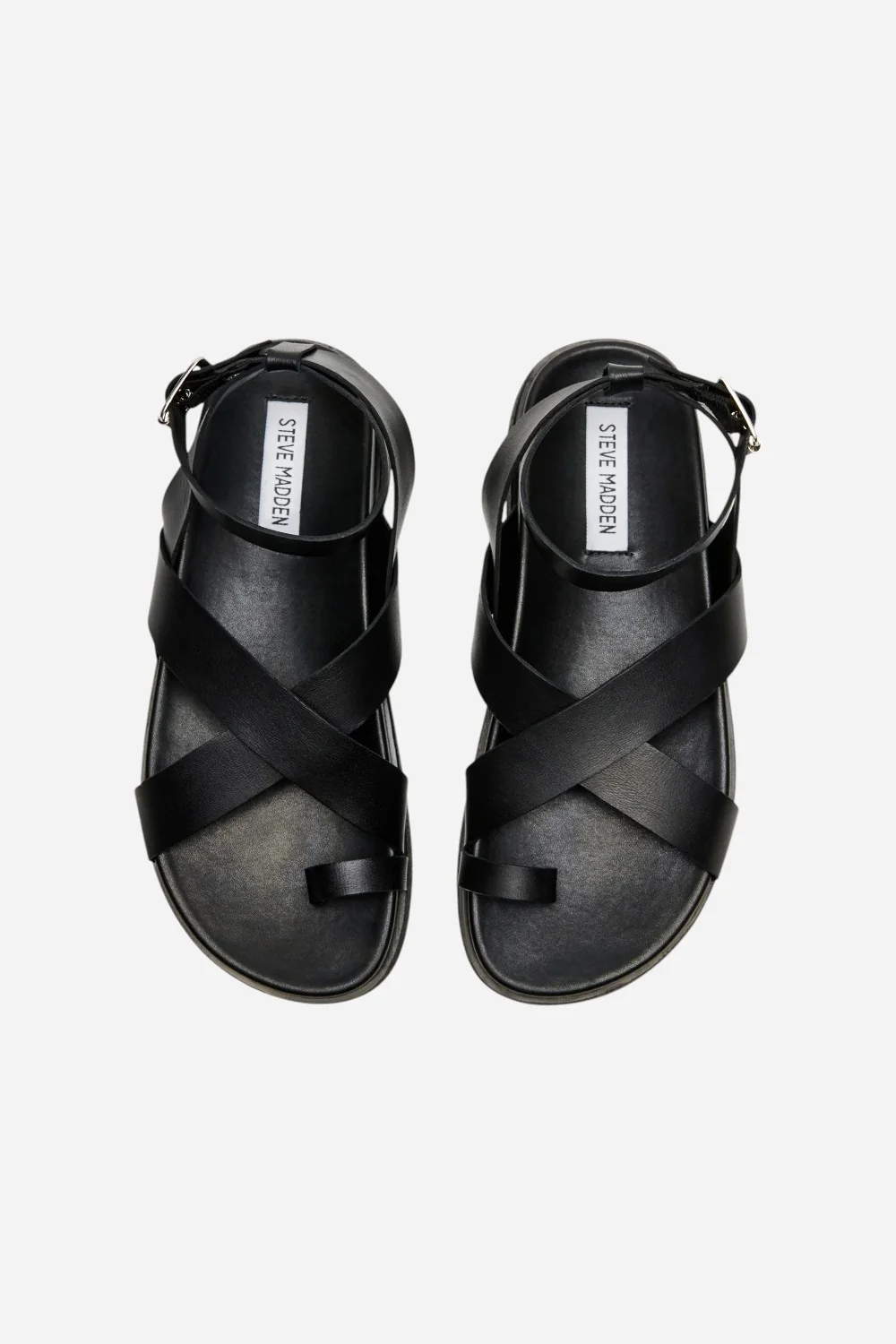 Steve Madden Mira Black Leather Sandal - Image 4