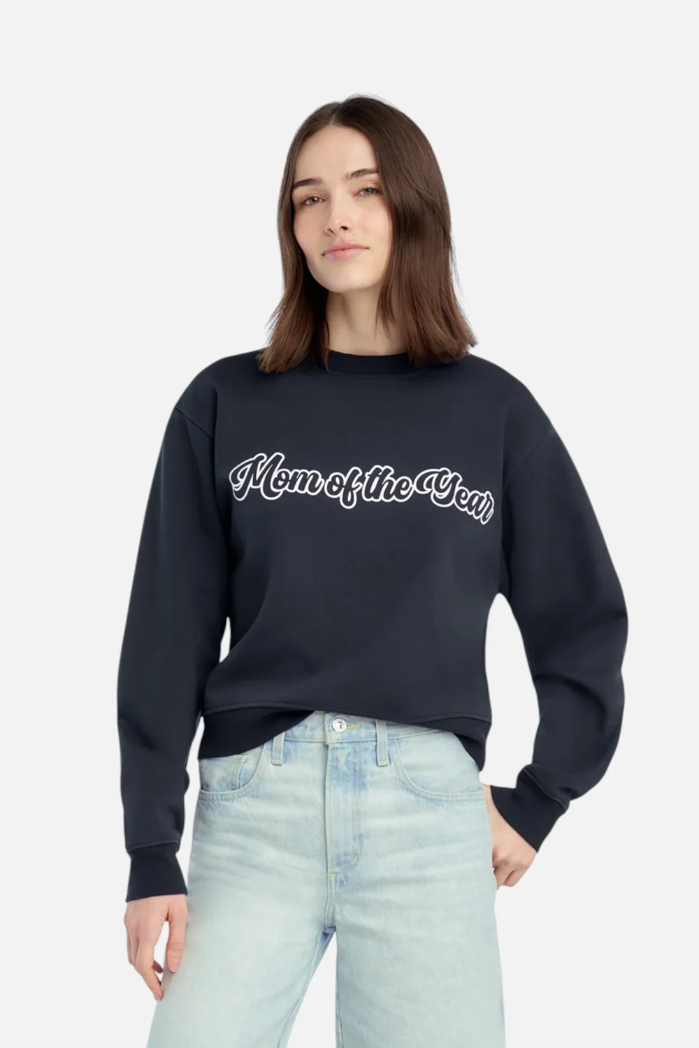 Favorite Daughter Mom Of The Year Varsity Sweatshirt in Navy