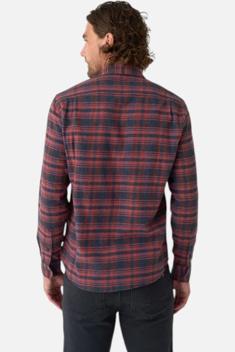 Faherty Men's Nazare Flannel in Porto Covo Plaid - Image 2