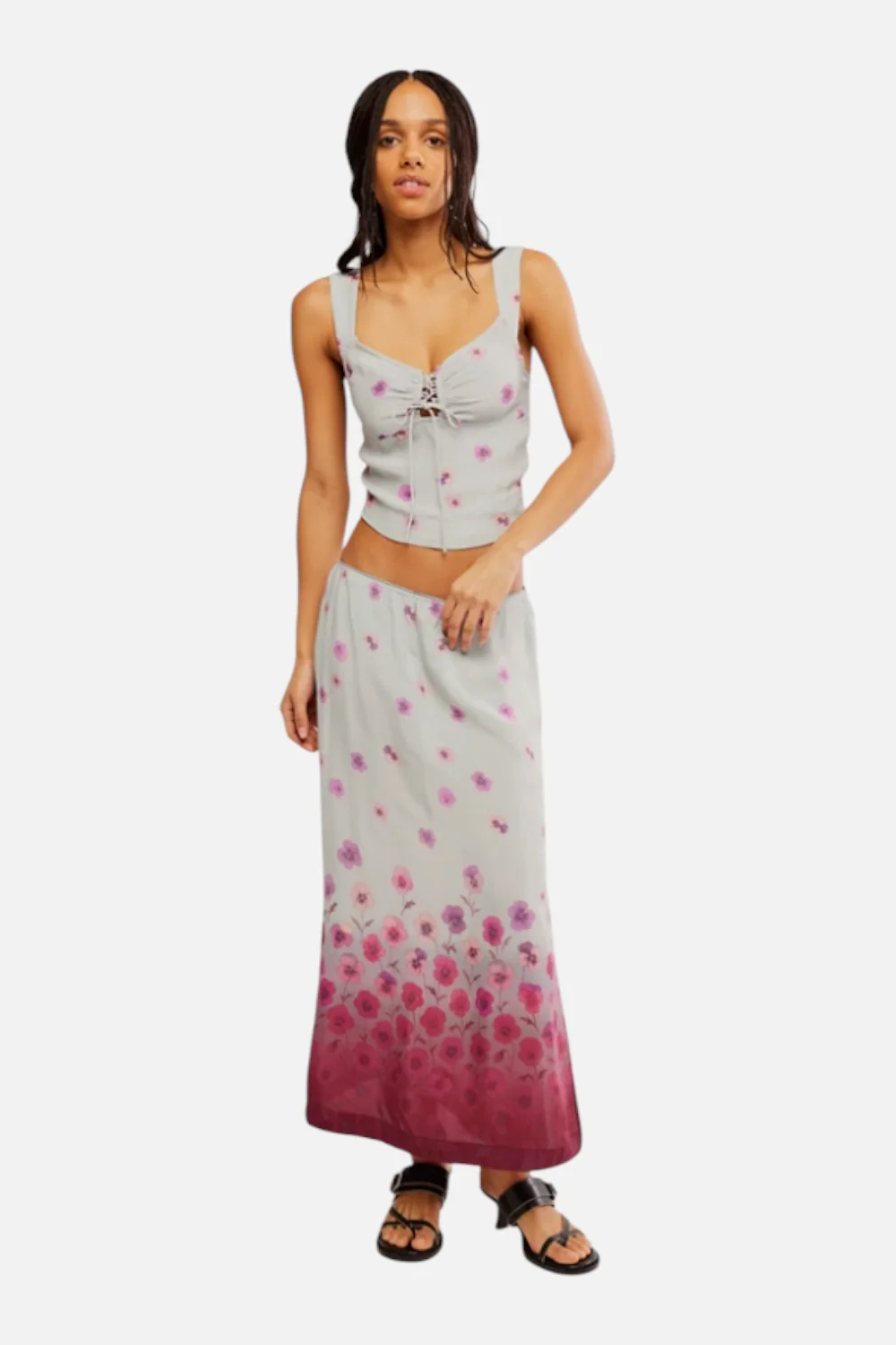 Free People Women's Of The Season Midi Skirt Set in Dusty Blue