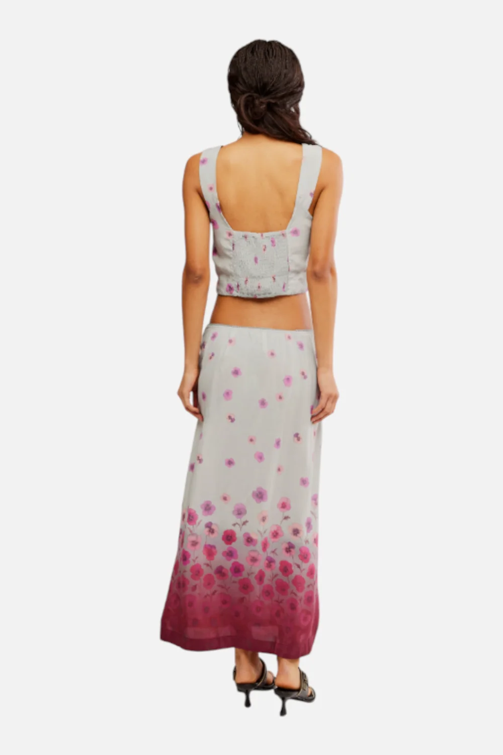 Free People Women's Of The Season Midi Skirt Set in Dusty Blue - Image 3