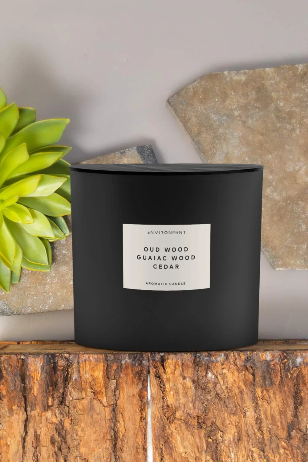 Environment Candles Oud Wood | Guaiac Wood | Cedar 4-Wick Candle - Image 2