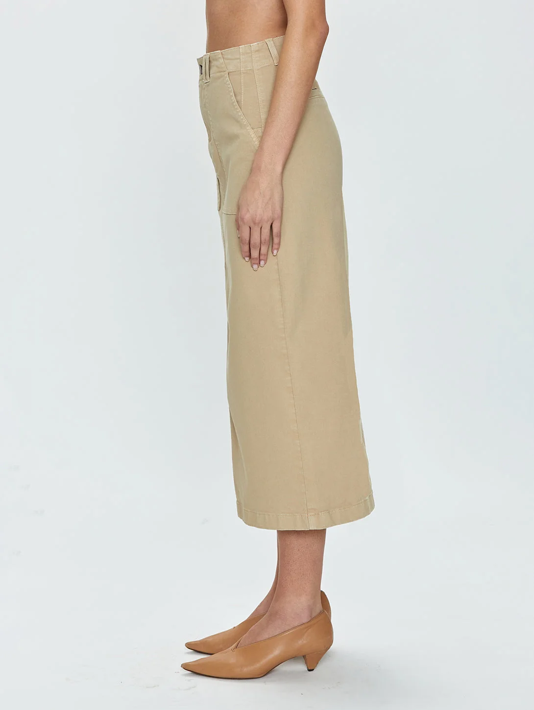 Pistola Pamela High Rise Utility Skirt in Latte - Image 2