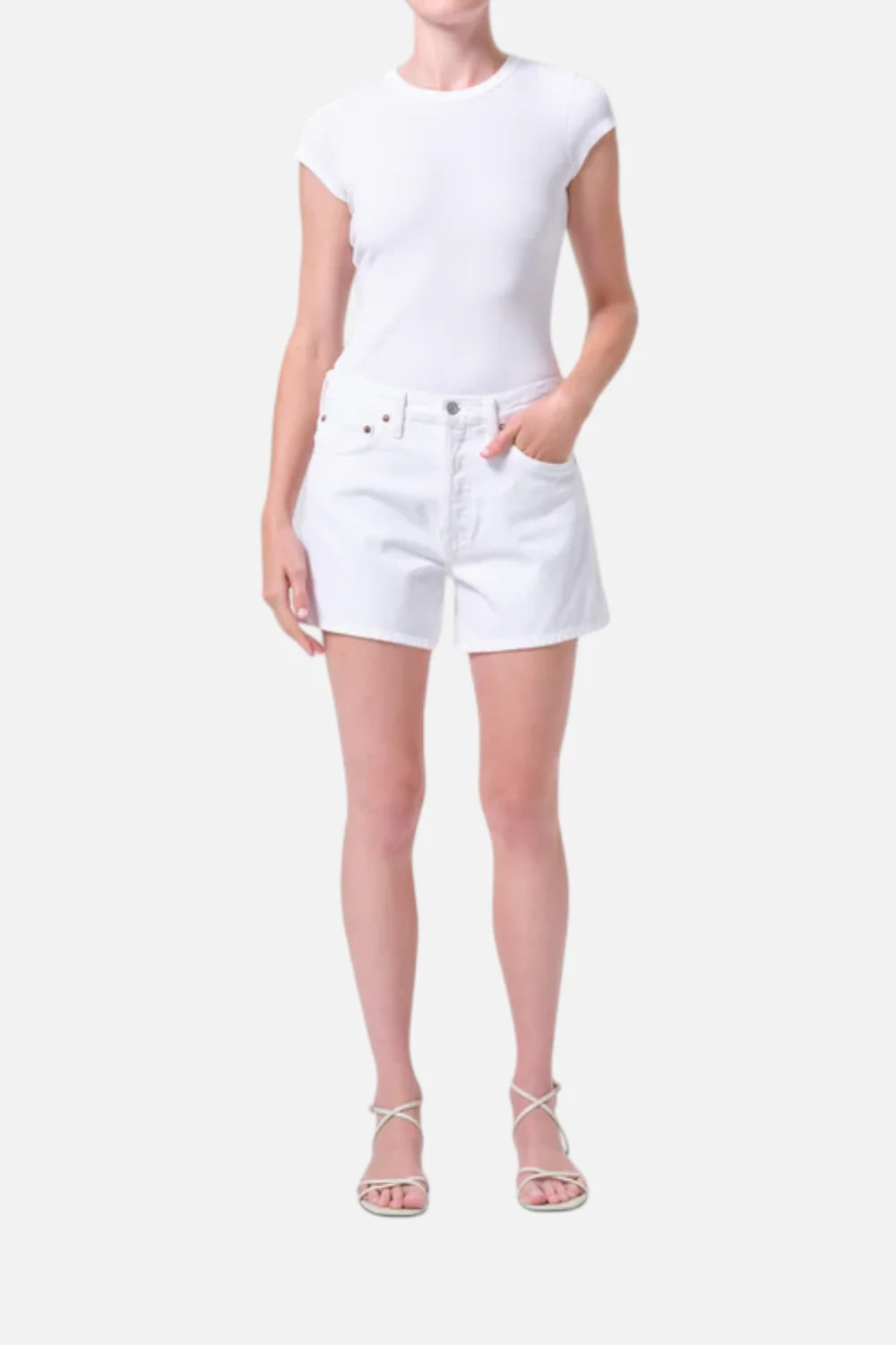 AGOLDE Parker Long Short in Marshmallow