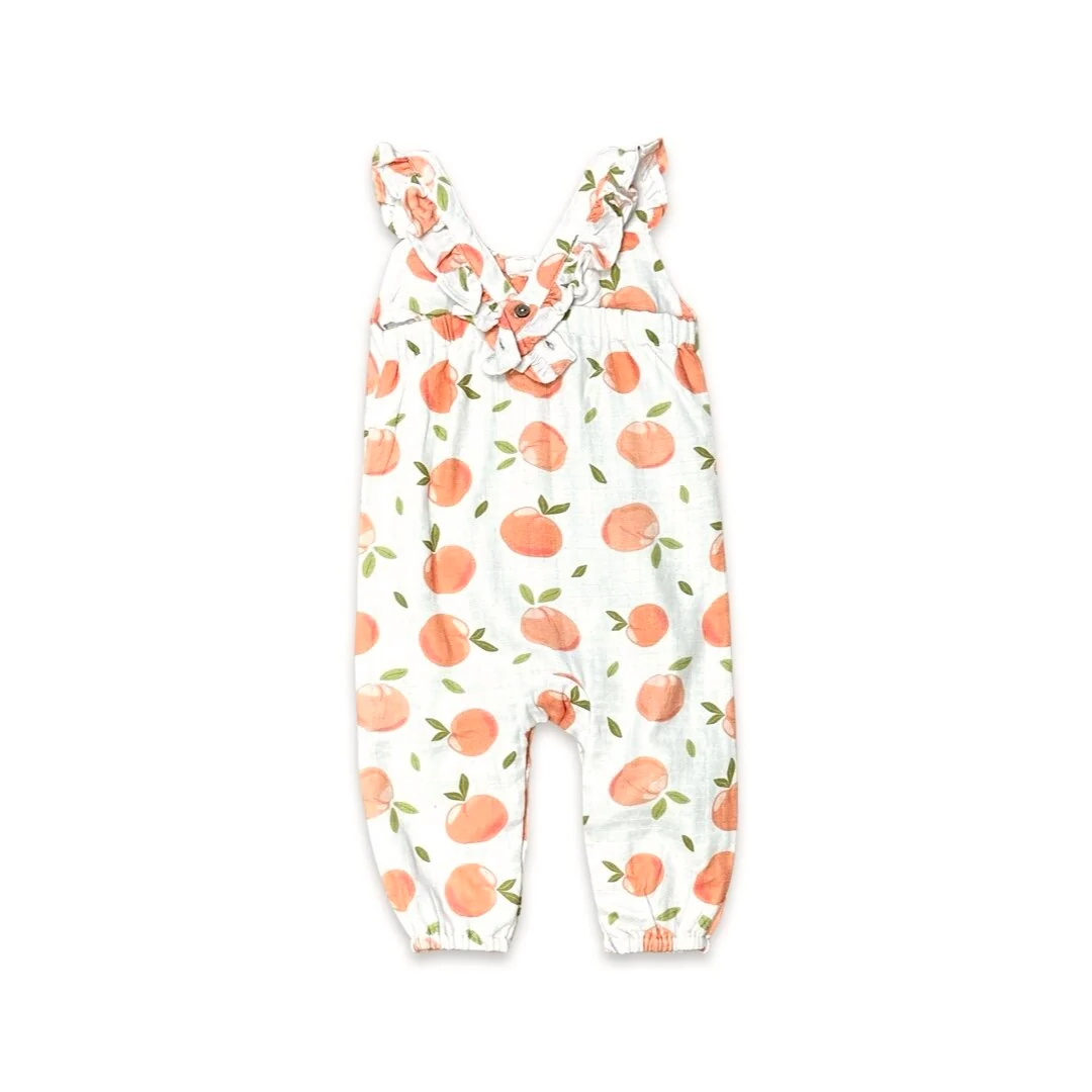 Viverano Peaches Ruffle & Button Sleeveless Jumpsuit in Natural - Image 2
