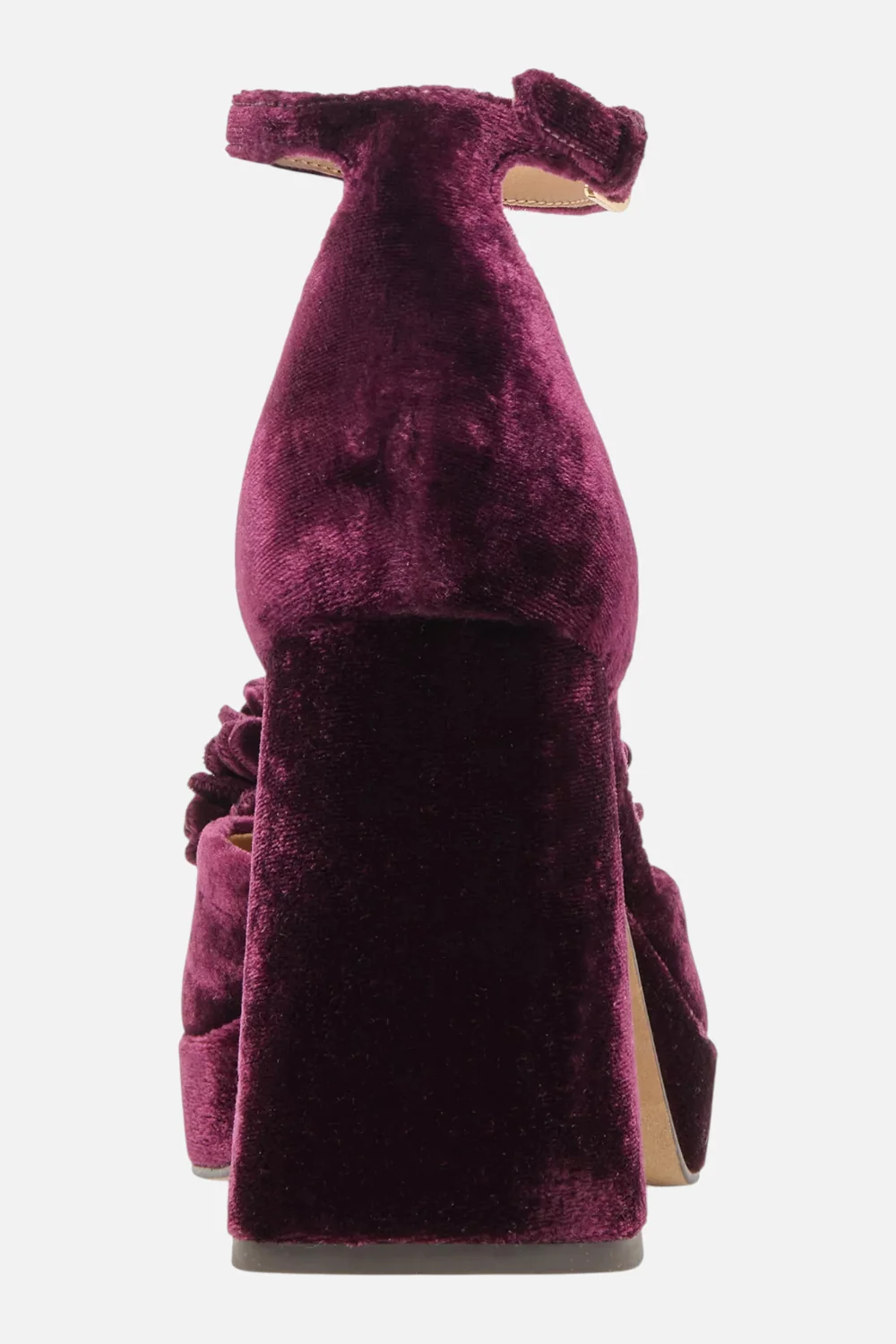 Dolce Vita Perel Flower Platform High Heel in Burgundy Velvet - Image 3