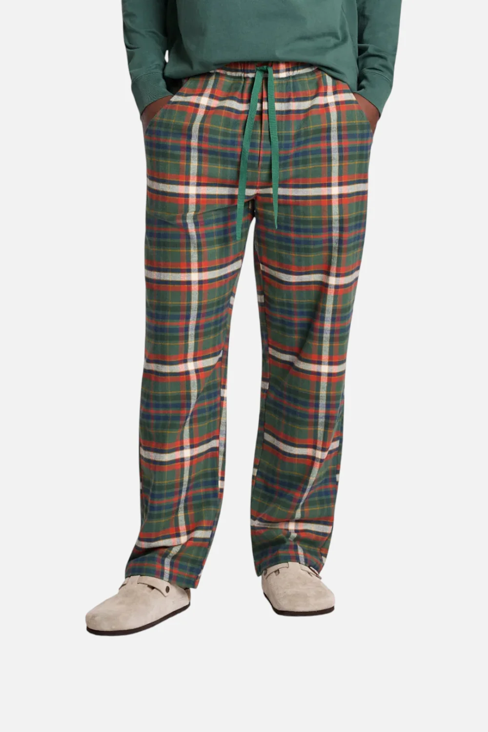 Pendleton Flannel Pajama Pant in Green Multi Plaid
