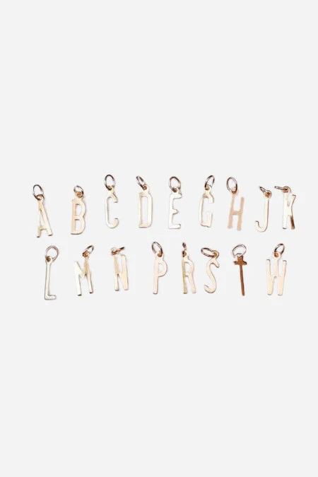 Farrah B Plain Gold Initial Charm - Letter L