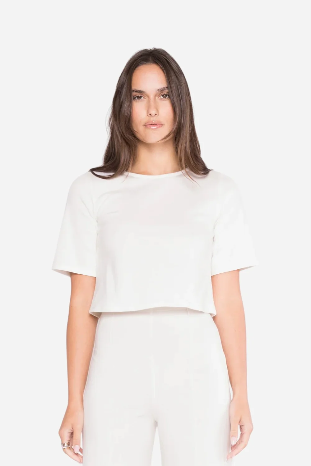 Ripley Rader Off-White Ponte Knit Short Sleeve Top