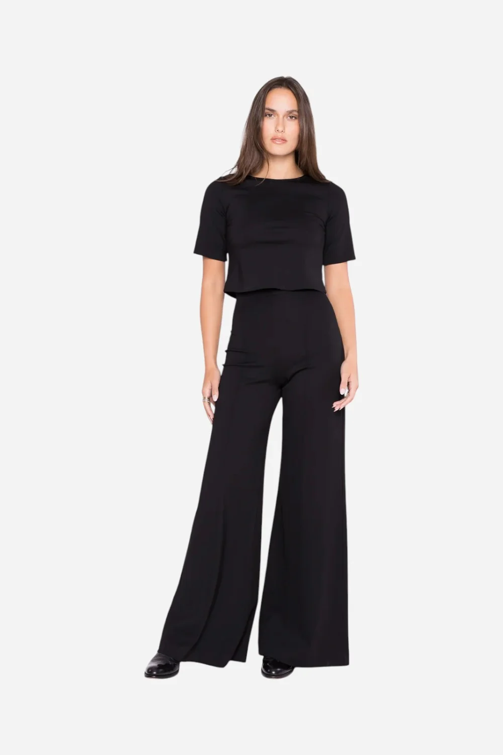Ripley Rader Black Ponte Knit Wide Leg Pant