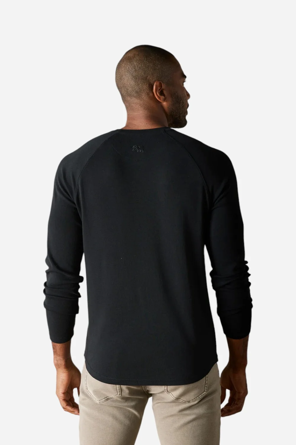 The Normal Brand Puremeso Everyday Henley in Black - Image 2