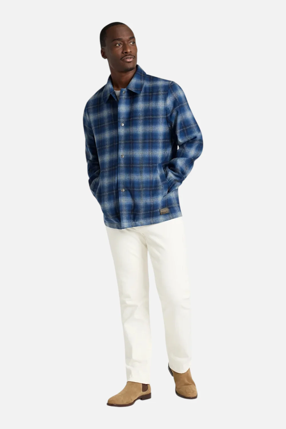 Pendleton Quilted Wool Coaches Jacket in Navy