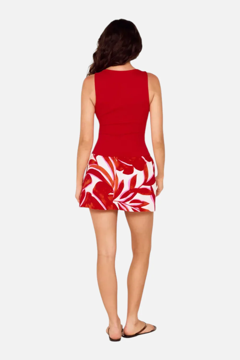 Mink Pink Ravelo Palm Print Mini Skirt in Red and White - Image 4