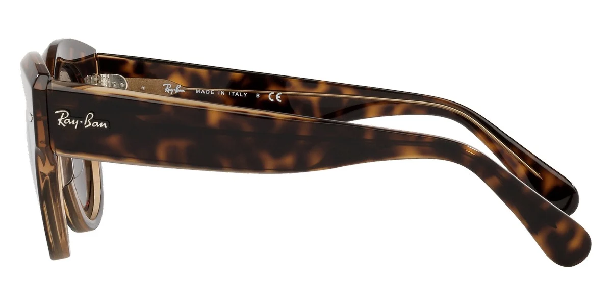 Ray-Ban Havana On Transparent Brown Sunglasses with Dark Gray Lenses - Image 3