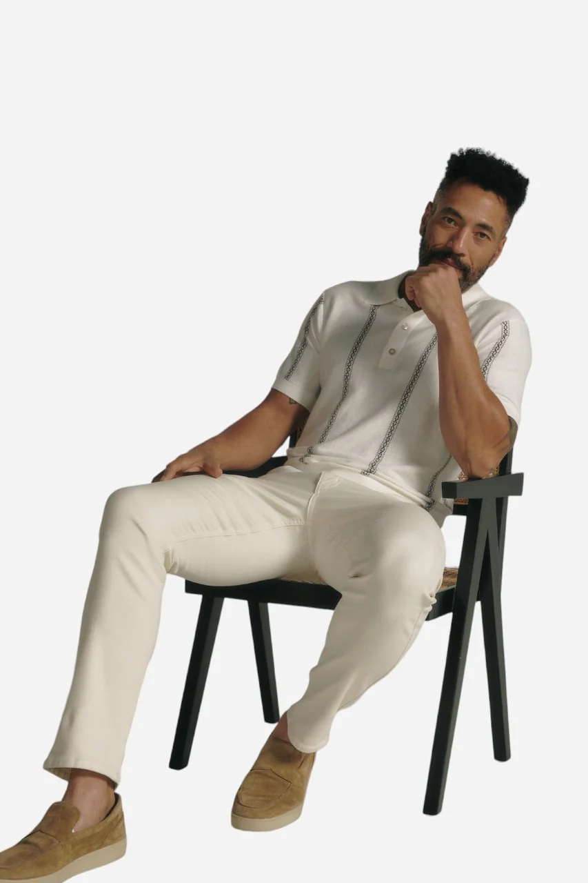 7 Diamonds Reagan Sweater Polo in Natural - Image 5