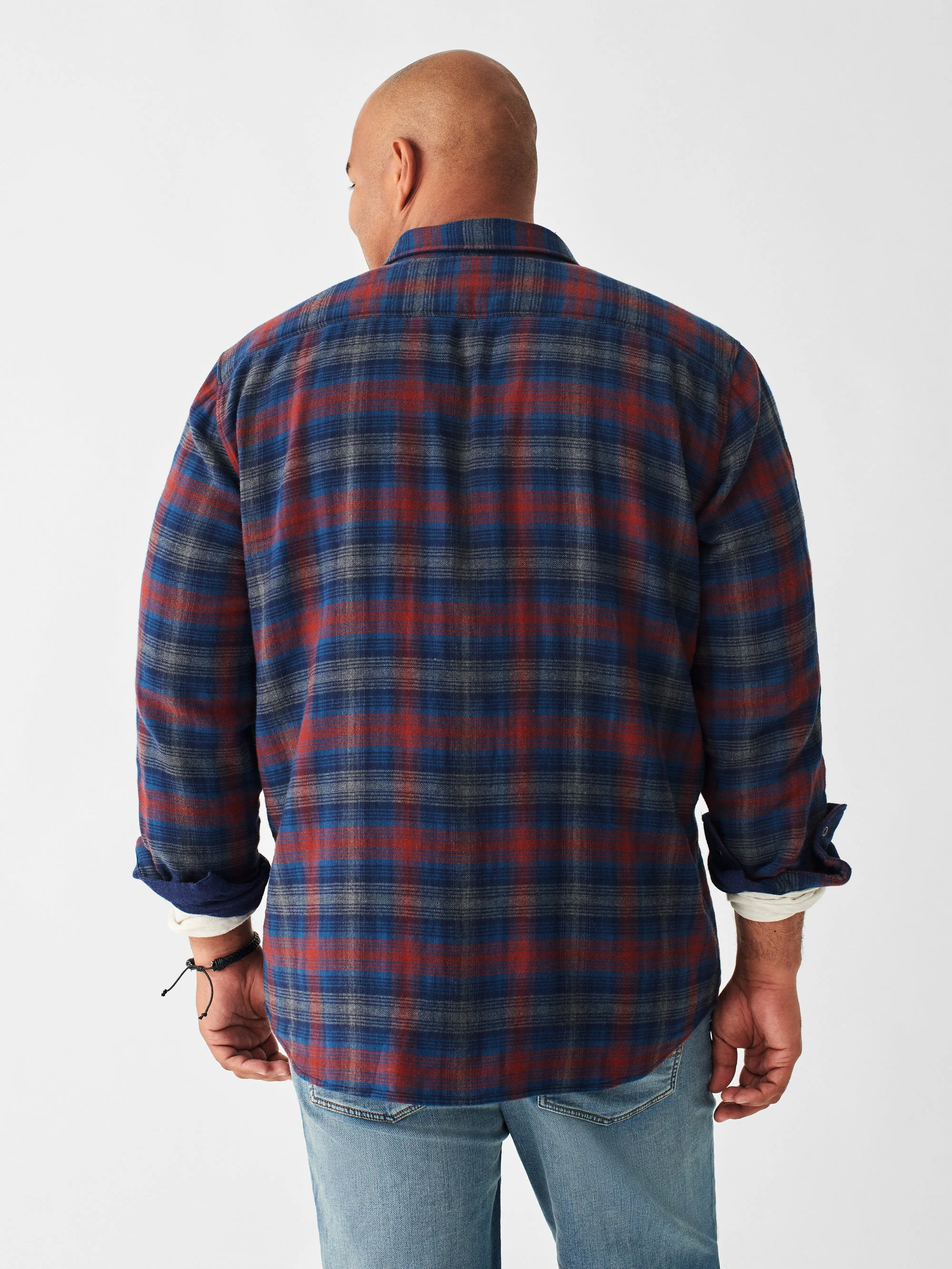 Faherty The Reversible Shirt in Wilson Peak Plaid - Image 7