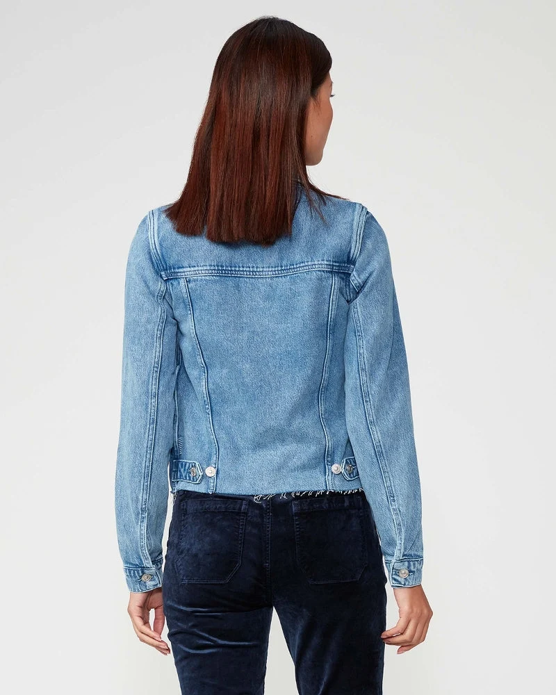 Rowan Jacket Raw Hem in Pearl Blue - Image 3