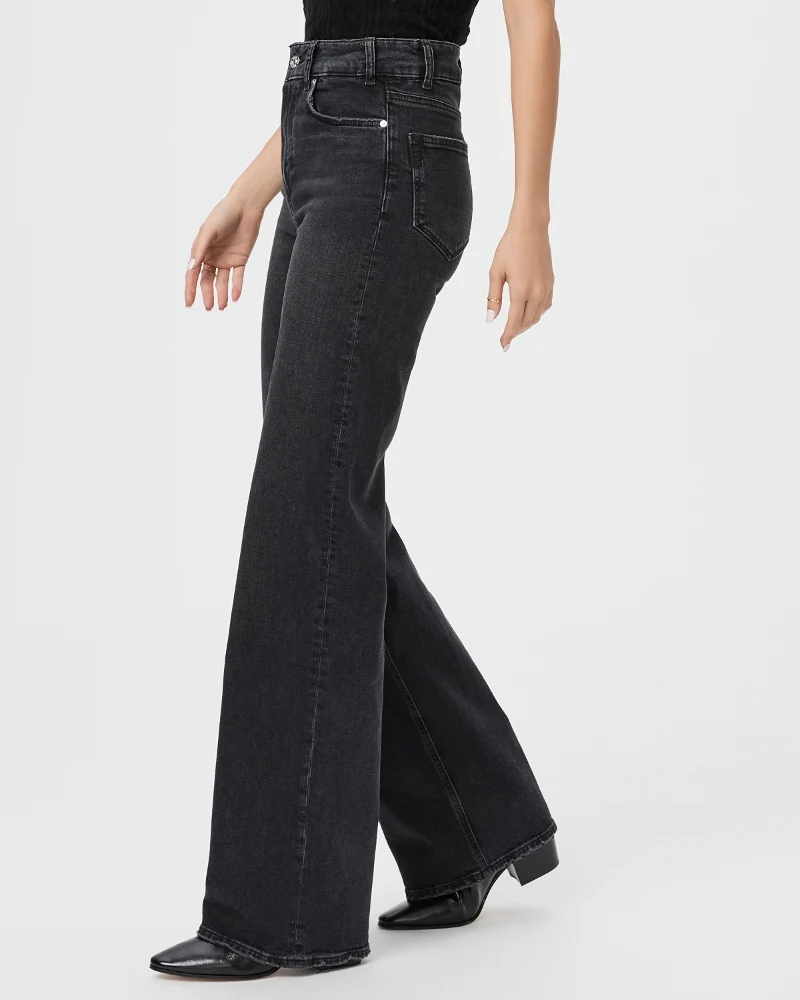 Paige Sasha 32in Pants in Viper Black Distressed - Image 3
