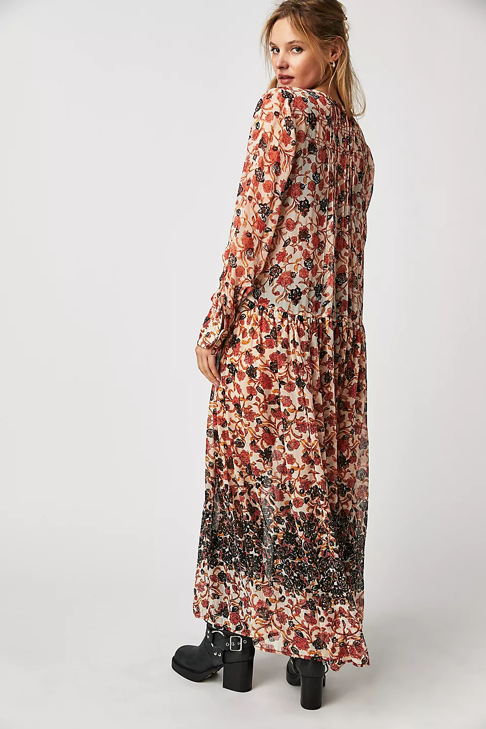 Free People See It Through Dress in Tea Combo - Image 3