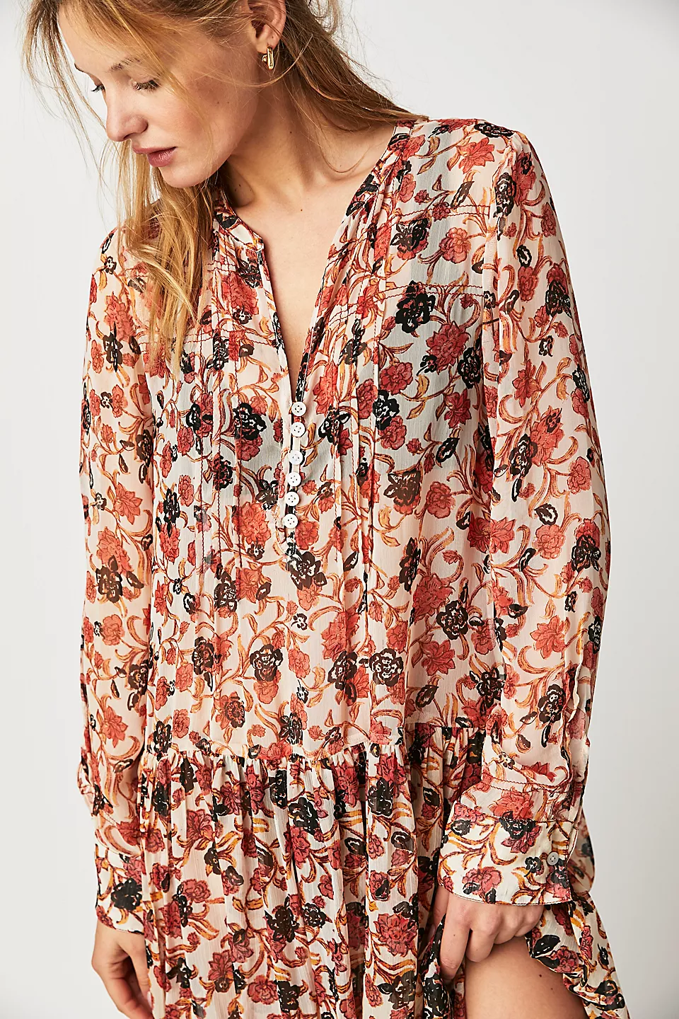 Free People See It Through Dress in Tea Combo - Image 4