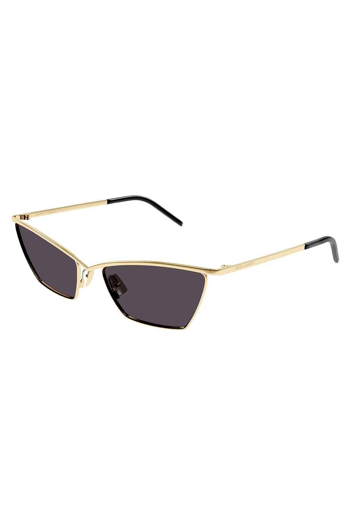 Saint Laurent New Wave Gold Frame Sunglasses with Black Lenses