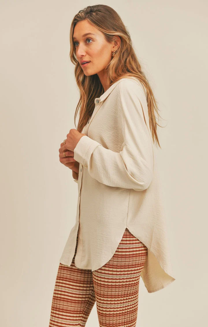 Sage The Label Some Say Slouchy Back Shirt in Cream - Image 4