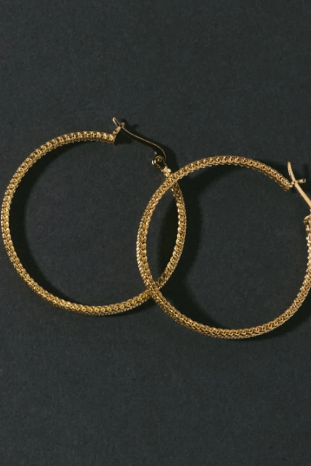 Metal Alchemist Woven Armor Hoop Earring - Gold 38 MM - Image 2