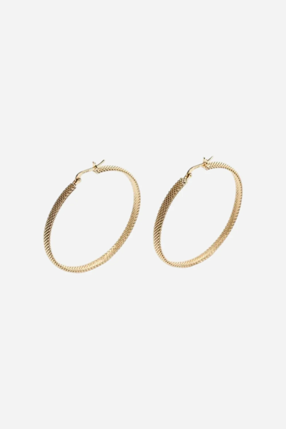 Metal Alchemist Woven Armor Hoop Earring - Gold 45 MM - Image 2