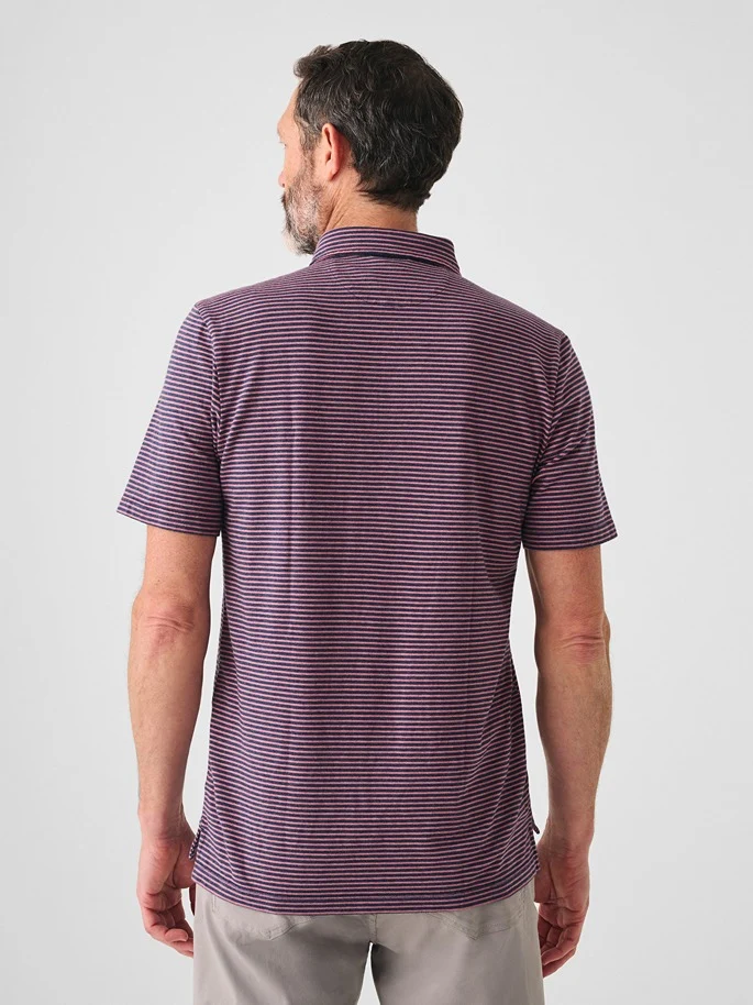 Faherty Movement™ Short-Sleeve Polo in Spring Storm Stripe - Image 2