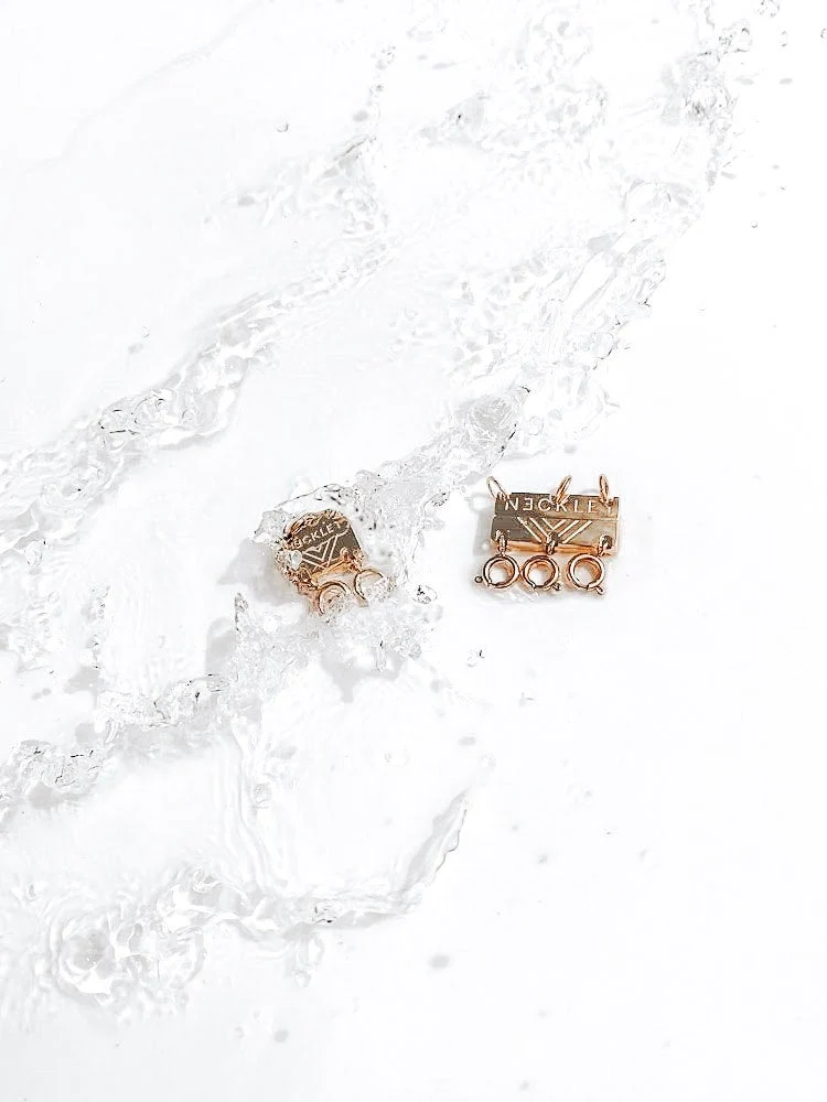 Necklet Stainless Steel Rose Gold Triple Layering Clasp - Image 2