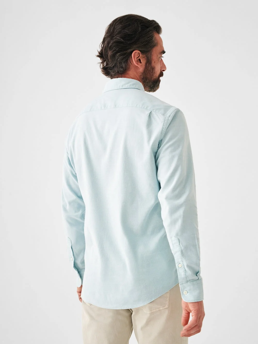 Faherty Stretch Oxford Shirt 2.0 in Seaside - Image 5