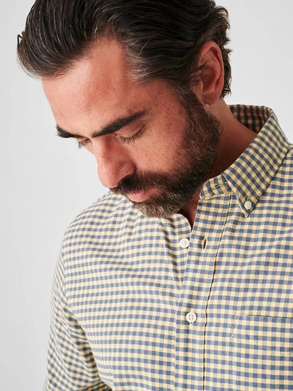 Faherty Stretch Oxford Shirt 2.0 in Sunny Seas Gingham - Image 6
