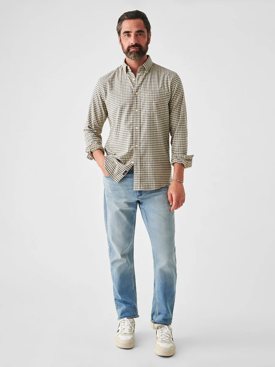 Faherty Stretch Oxford Shirt 2.0 in Sunny Seas Gingham - Image 7