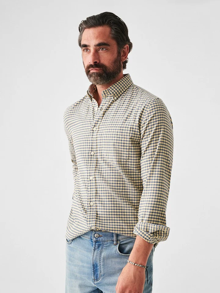 Faherty Stretch Oxford Shirt 2.0 in Sunny Seas Gingham - Image 8