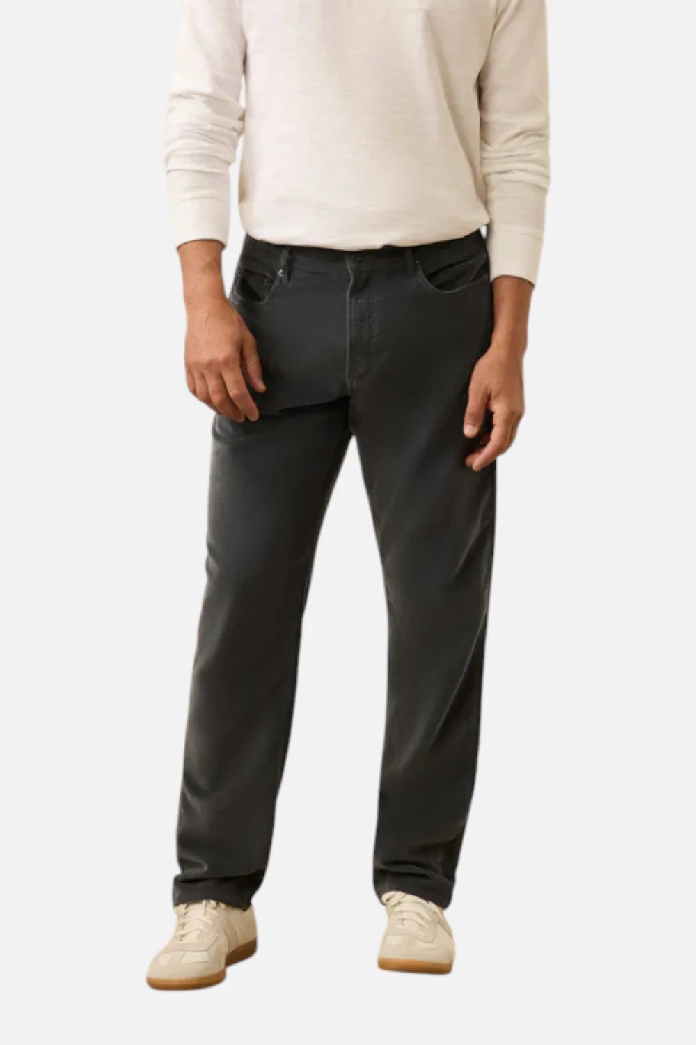 Faherty Men's Stretch Terry Corduroy 5-Pocket Pant in Steel River