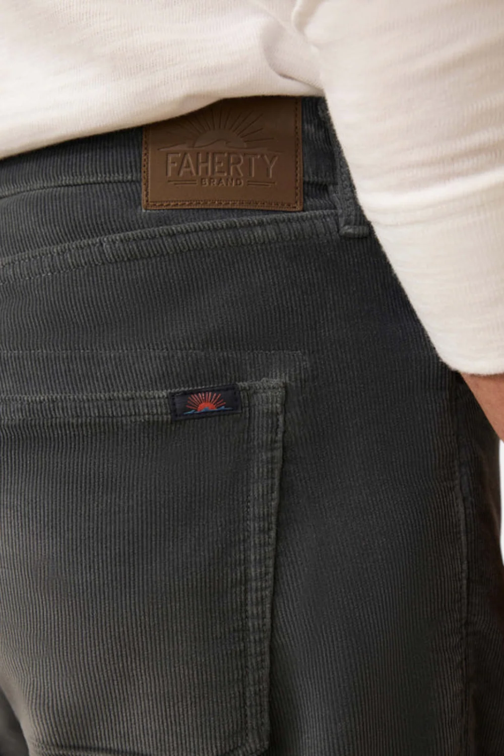 Faherty Men's Stretch Terry Corduroy 5-Pocket Pant in Steel River - Image 3