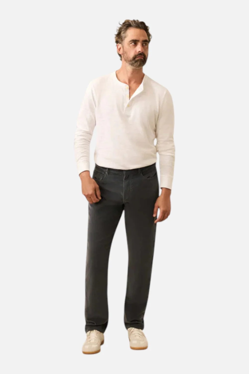 Faherty Men's Stretch Terry Corduroy 5-Pocket Pant in Steel River - Image 4