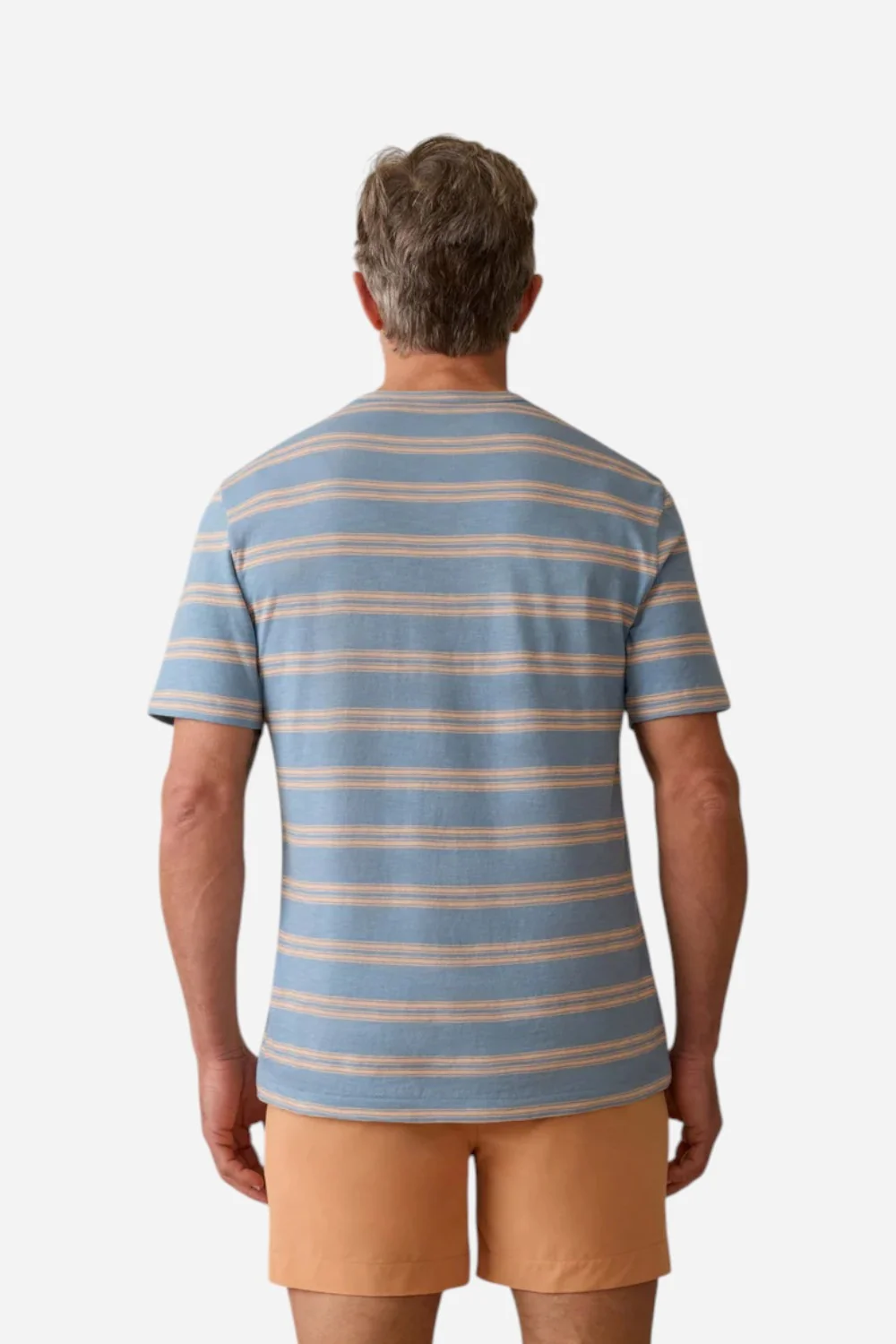 Faherty Sunwashed Tee in Coast Coral Stripe - Image 3