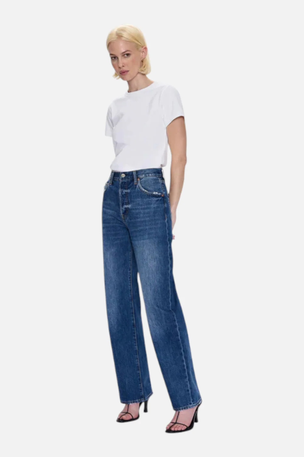 Pistola Women's Tate High Rise Bowed Wide Leg Jean in Fulton - Image 2