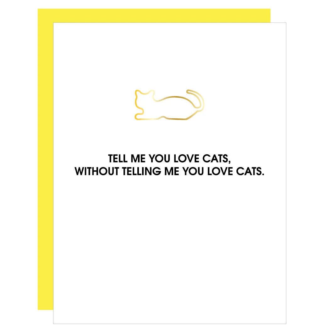 Tell Me You Love Cats Paper Clip Letterpress Card - Image 4