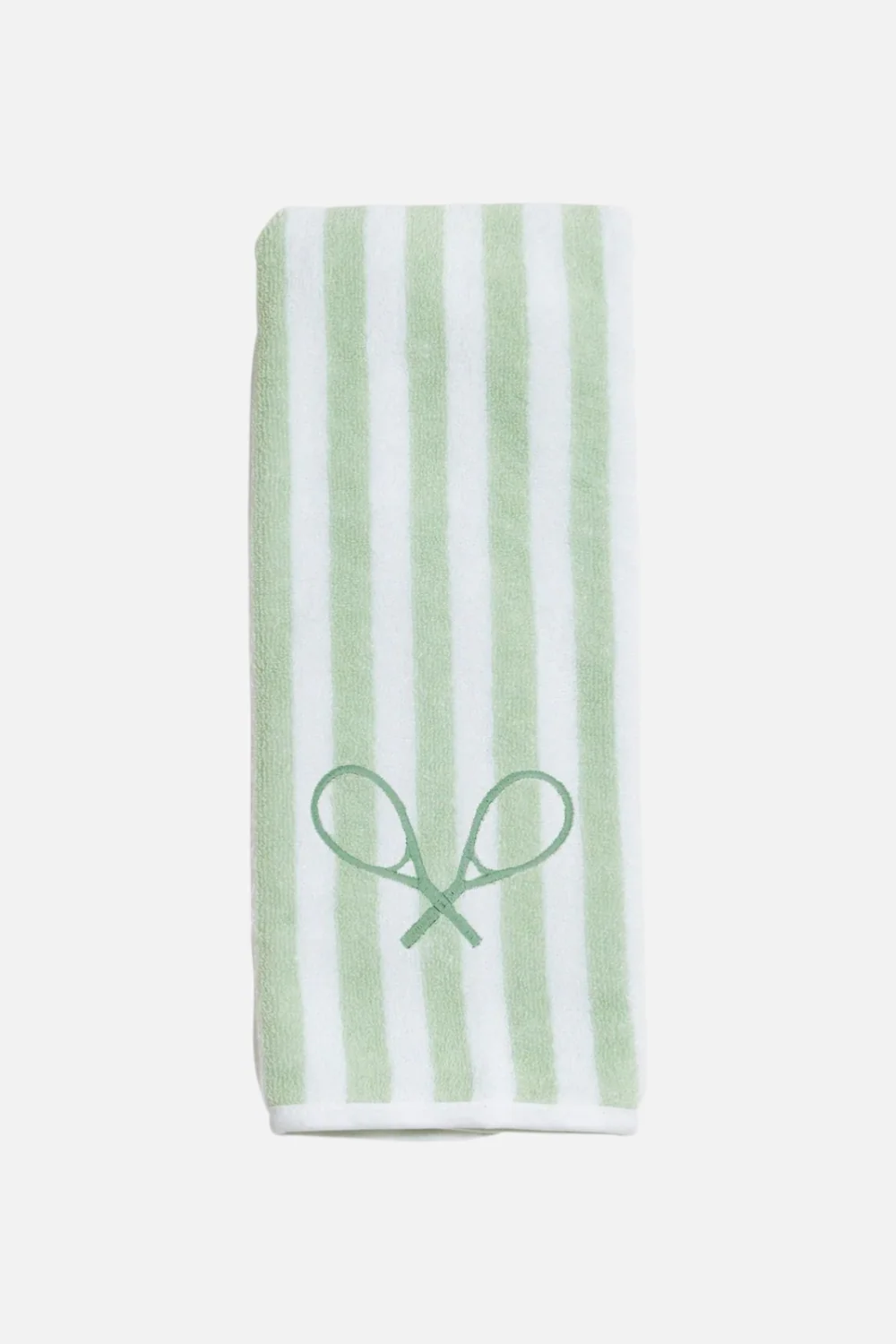 Weezie Tennis Towel in Striped Green