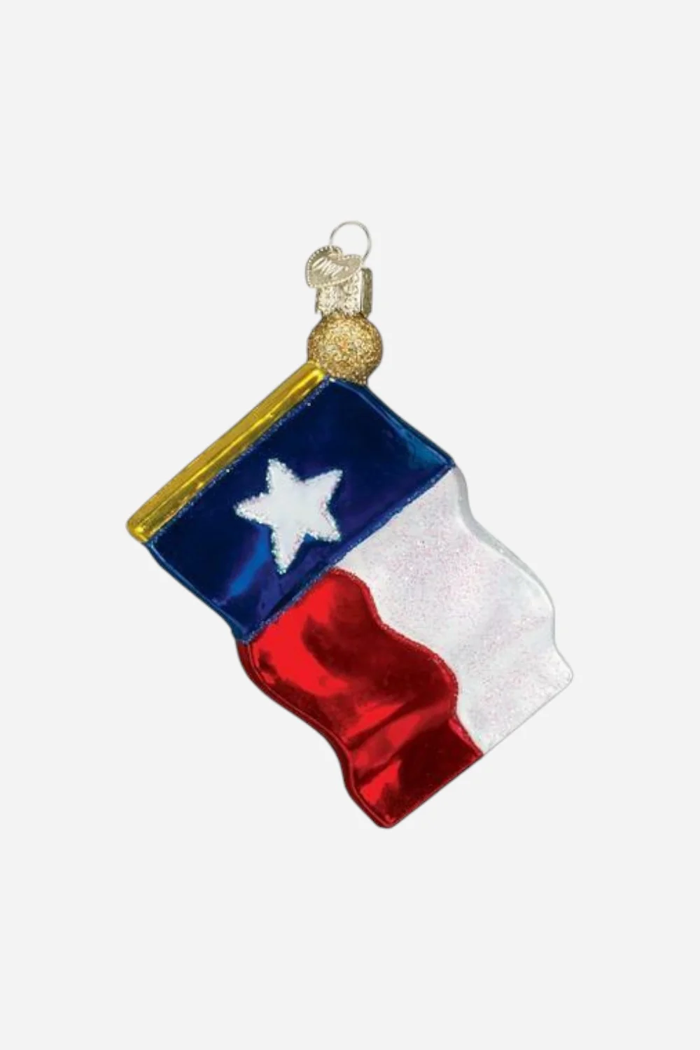Texas Flag Glass Ornament