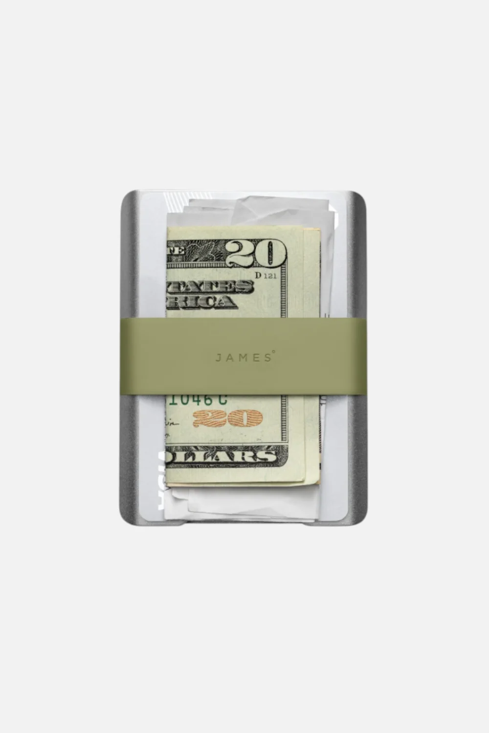 The James Brand Lowe Minimalist Card Holder in Silver & Grove - Image 2