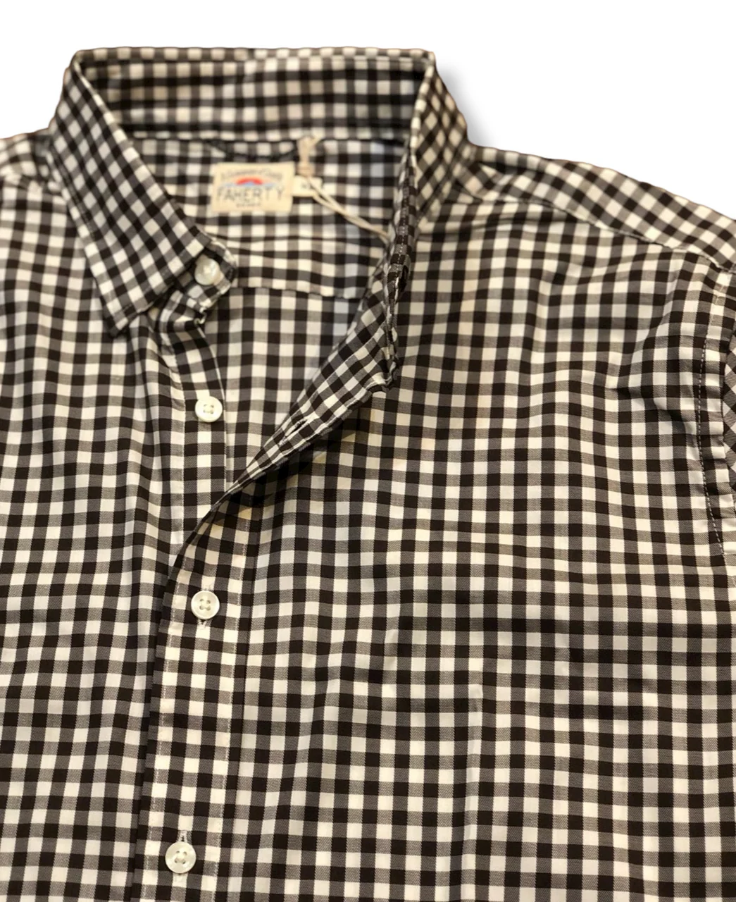 Faherty The Movement Shirt in Java Cream Gingham - Image 2