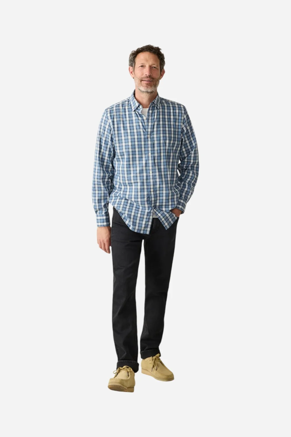 Faherty The Movement Shirt Seaside Blue Plaid - Image 4