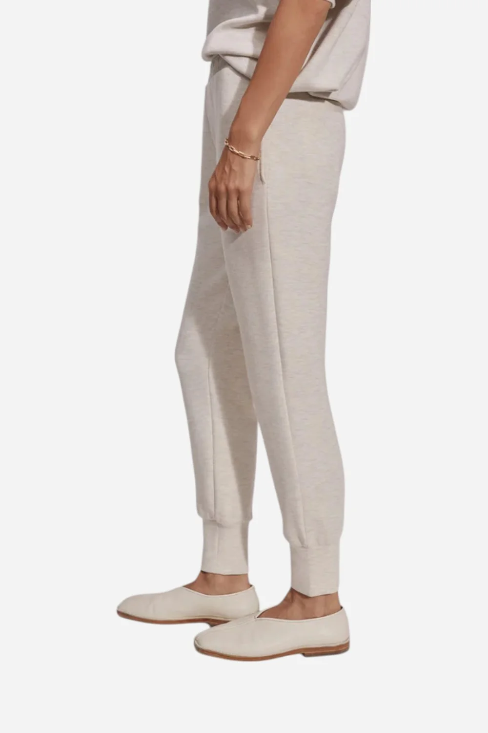 Varley The Slim Cuff Pant 25" in Ivory Marl - Image 2
