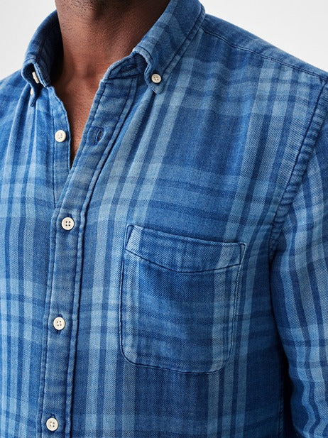 Faherty The Tony Doublecloth Shirt in Indigo Mist - Image 5