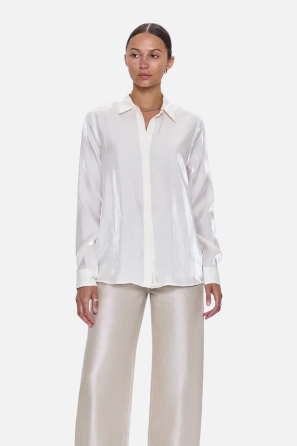 Pistola Tilda Long Sleeve Button Up in Ecru