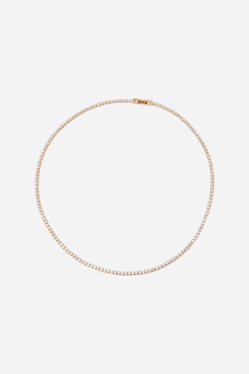 Nickho Rey Tish Tennis Necklace 16" in Gold & Clear Crystals